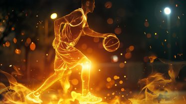 Glowing Basketball Player