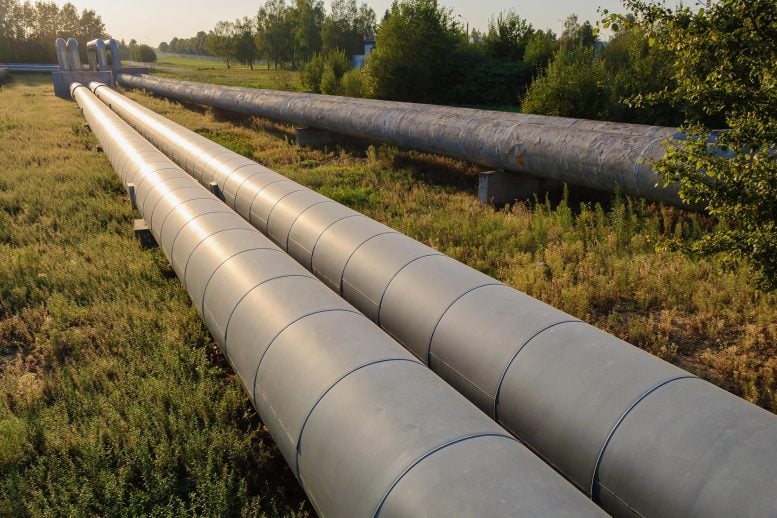 Fossil Fuel Infrastructure Oil Pipeline Grass Field