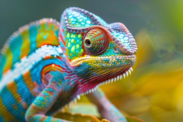 Vibrantly Colored Chameleon