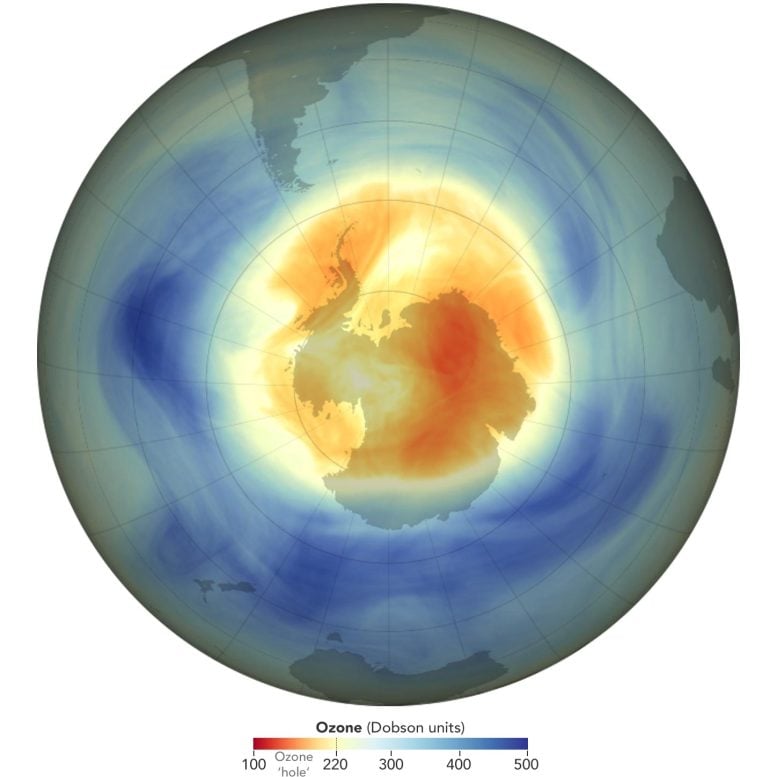 Ozone Hole South Pole 2025 Maximum Extent
